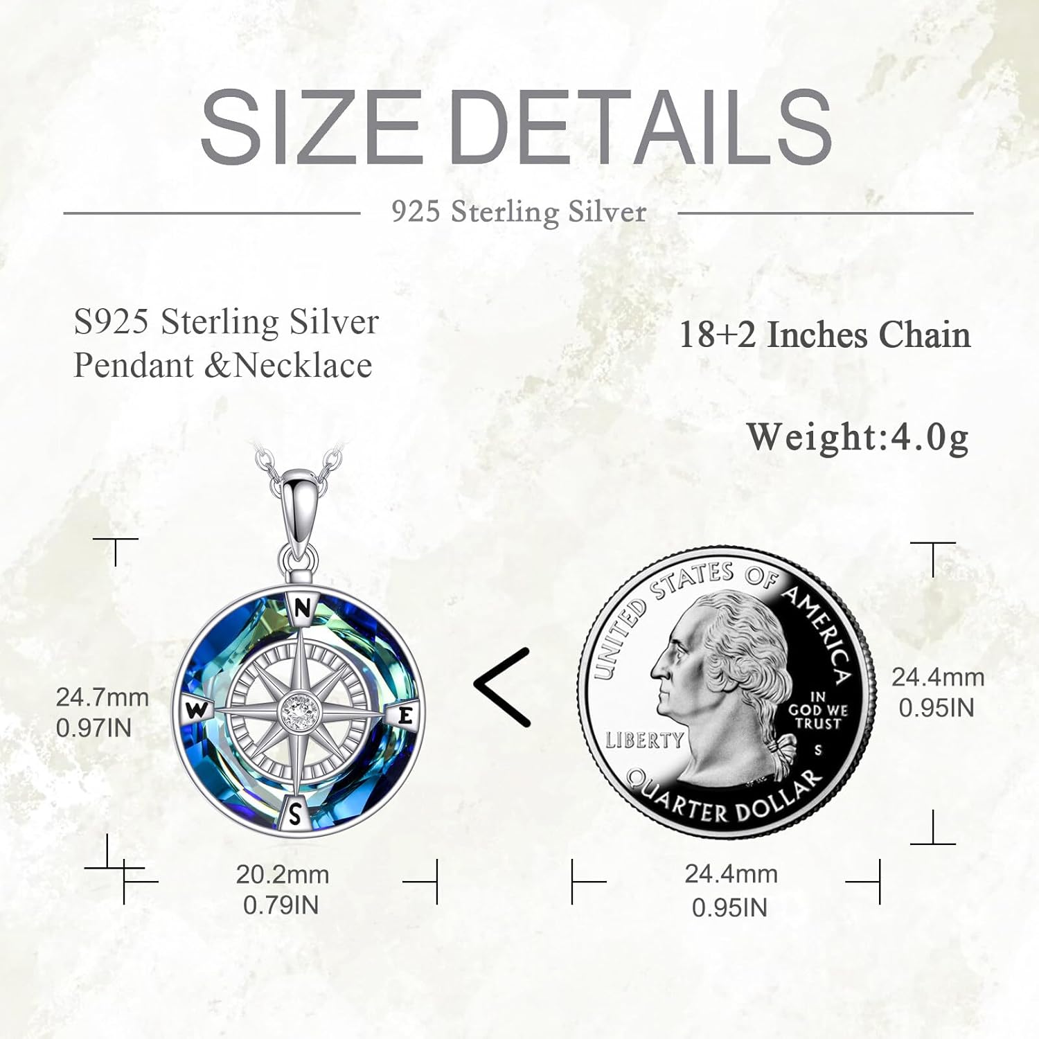 Turtle/Black Cat/Compass Necklace Sterling Silver Crystal Pendant Necklaces Cute Animal Jewerly for Women Mom - Image 5