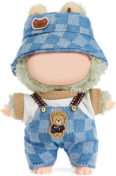 17cm Doll ClothesNO Doll Included,17cm Doll Clothes Set for Doll OutfitDenim Overalls