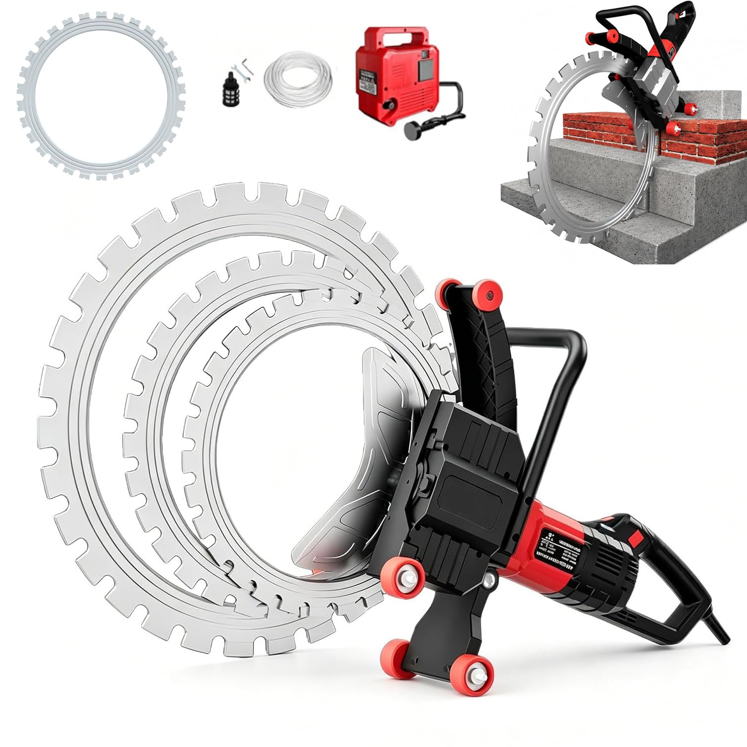 Sierra Circular Eléctrica Sin Escobillas De 9800 W para Hormigón Y Mampostería, con Profundidad De Corte De 30/40/50 Cm, Kit De Bomba De Agua, Control De Doble Empuñadura Cutting Depth 30cm