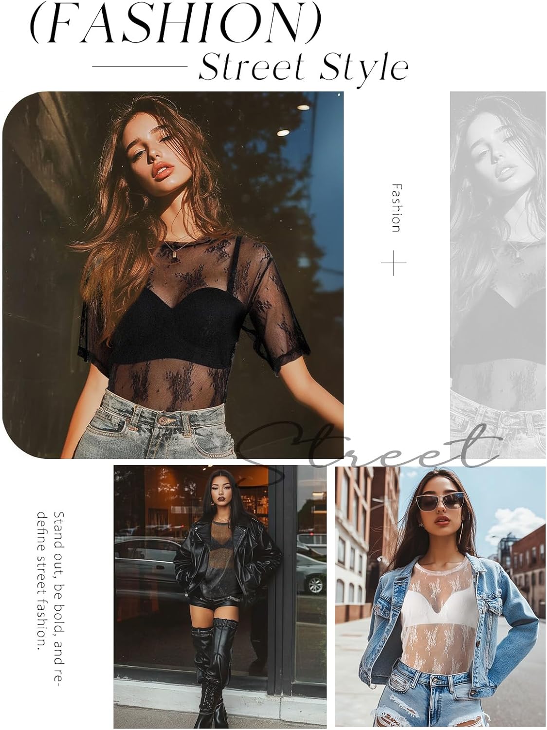 HWOKEFEIYU Women's Summer Short Sleeve Tops See Through Mesh Sheer Sexy T Shirt Blouse - Image 6
