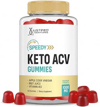 Justified Laboratories Speedy Keto ACV Gummies 1000 mg - 60 Count - Made with the Mother & Vitamin B12 - Non-GMO, Vegan, Gluten Free - 30 Servings