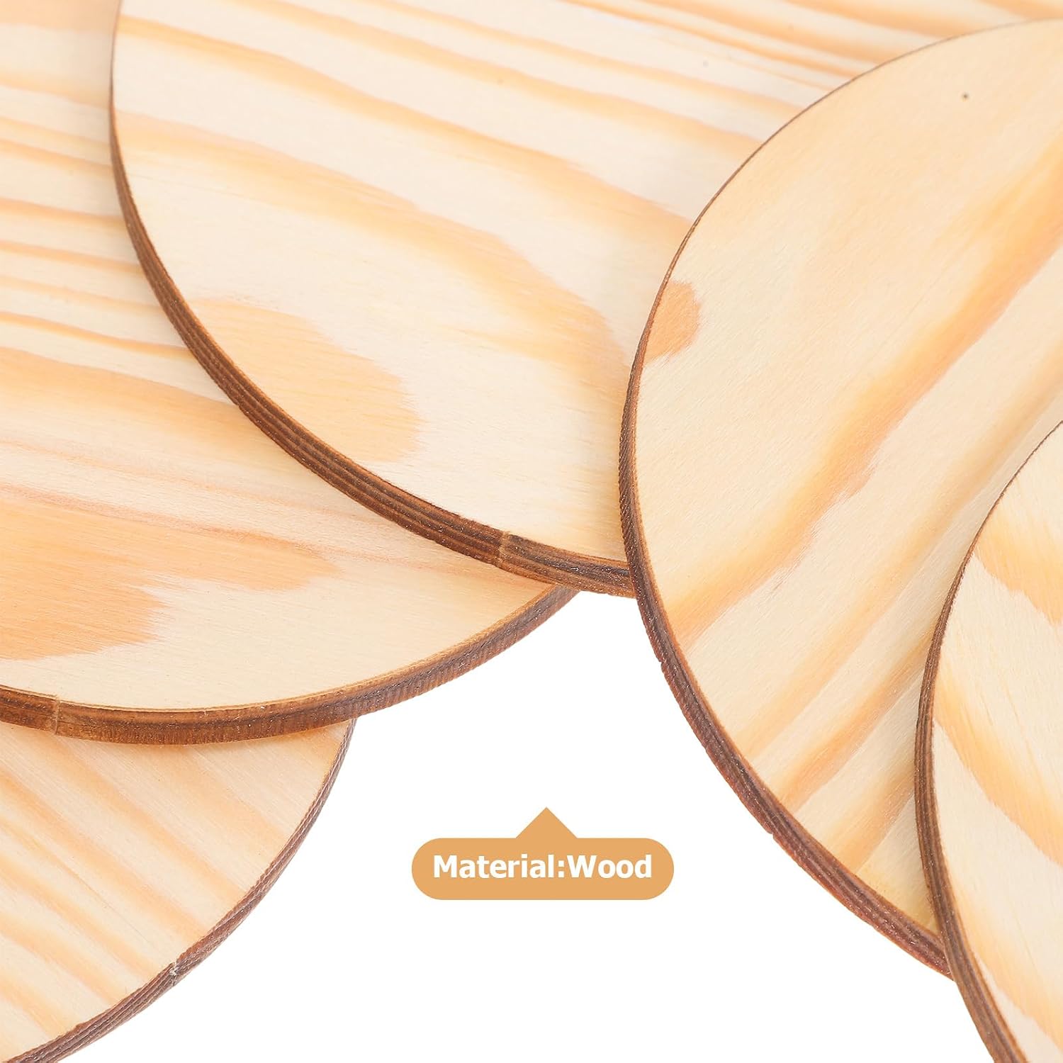 10pcs Unfinished Wood Round Discs for Model Building and Spacers