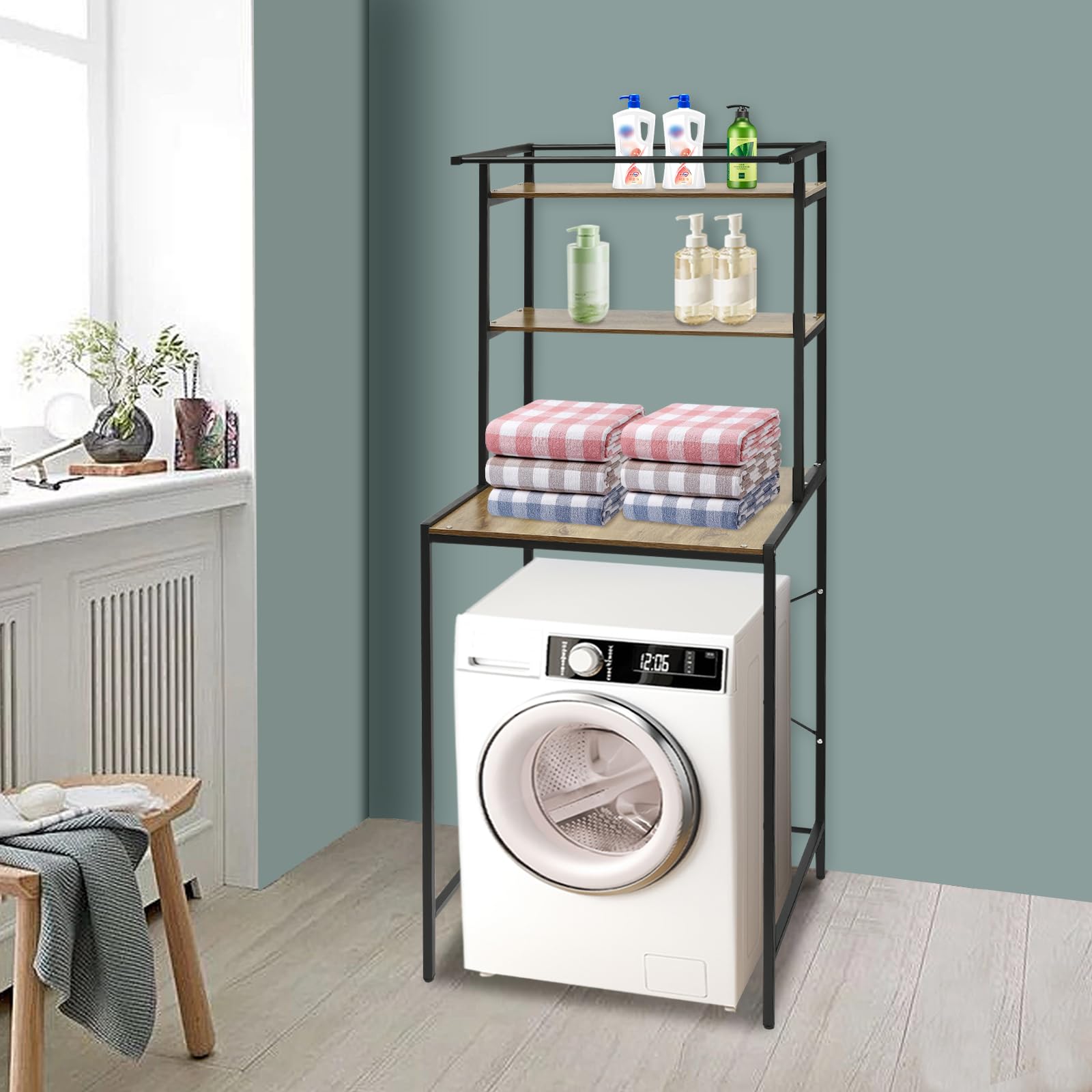 Étagère pour machine à laver à 3 niveaux multifonctionnelle