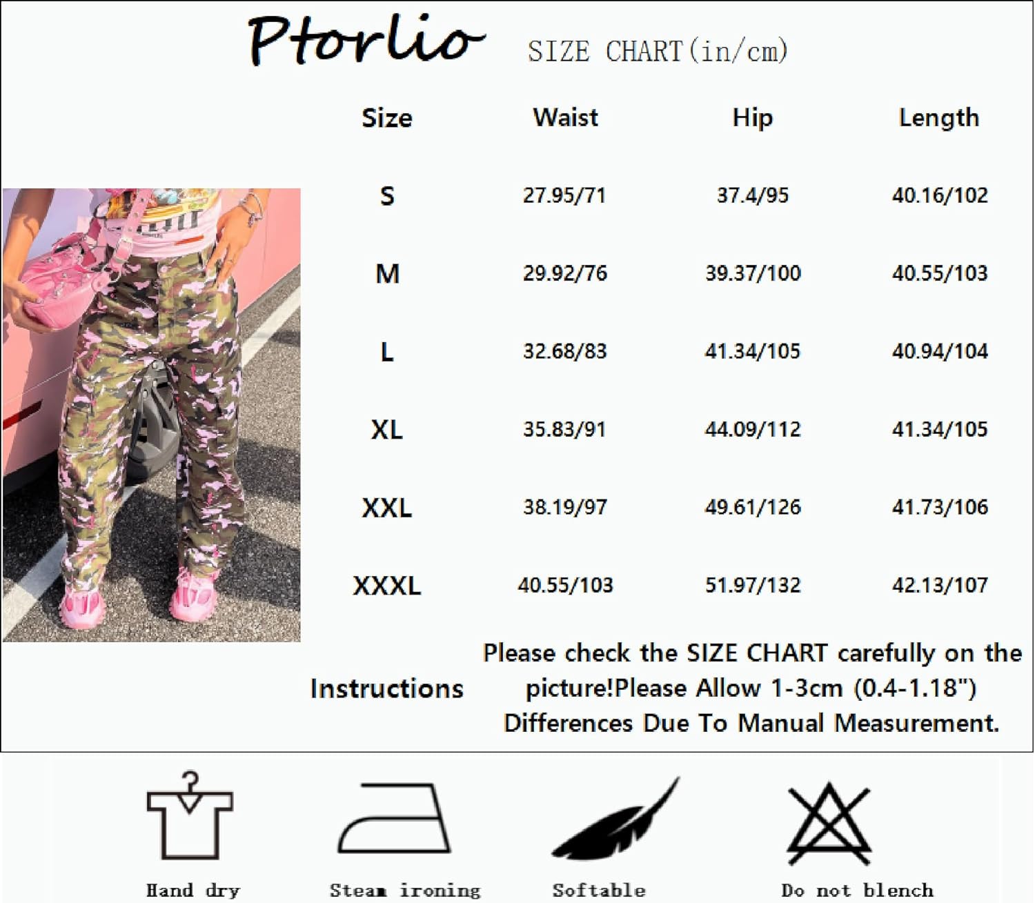 Women Camo Cargo Pants Camouflage Army Fatigue High Waisted Jogger Sweatpants Plus Size - Image 6