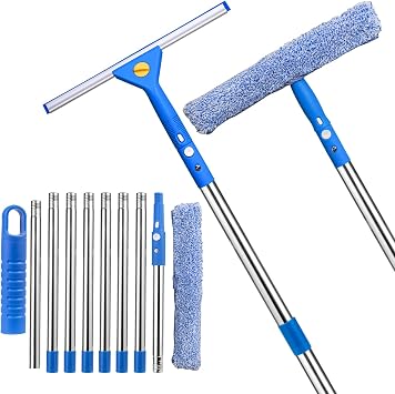 122 Window Squeegee, 2 in 1 Outdoor Window Cleaning Tools