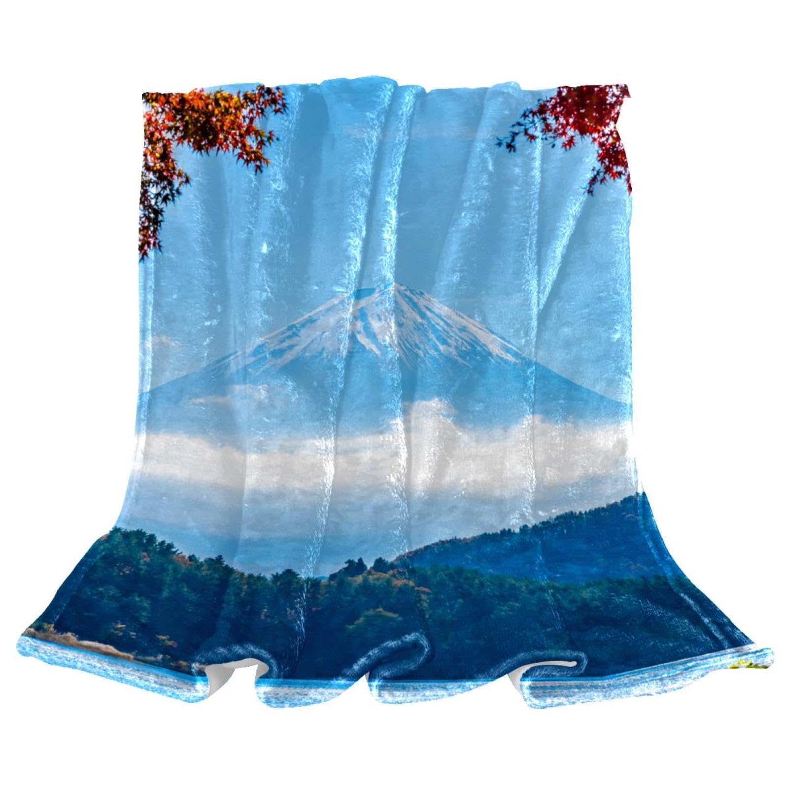 Couverture polaire paysage en microfibre douce avec finitions soignées