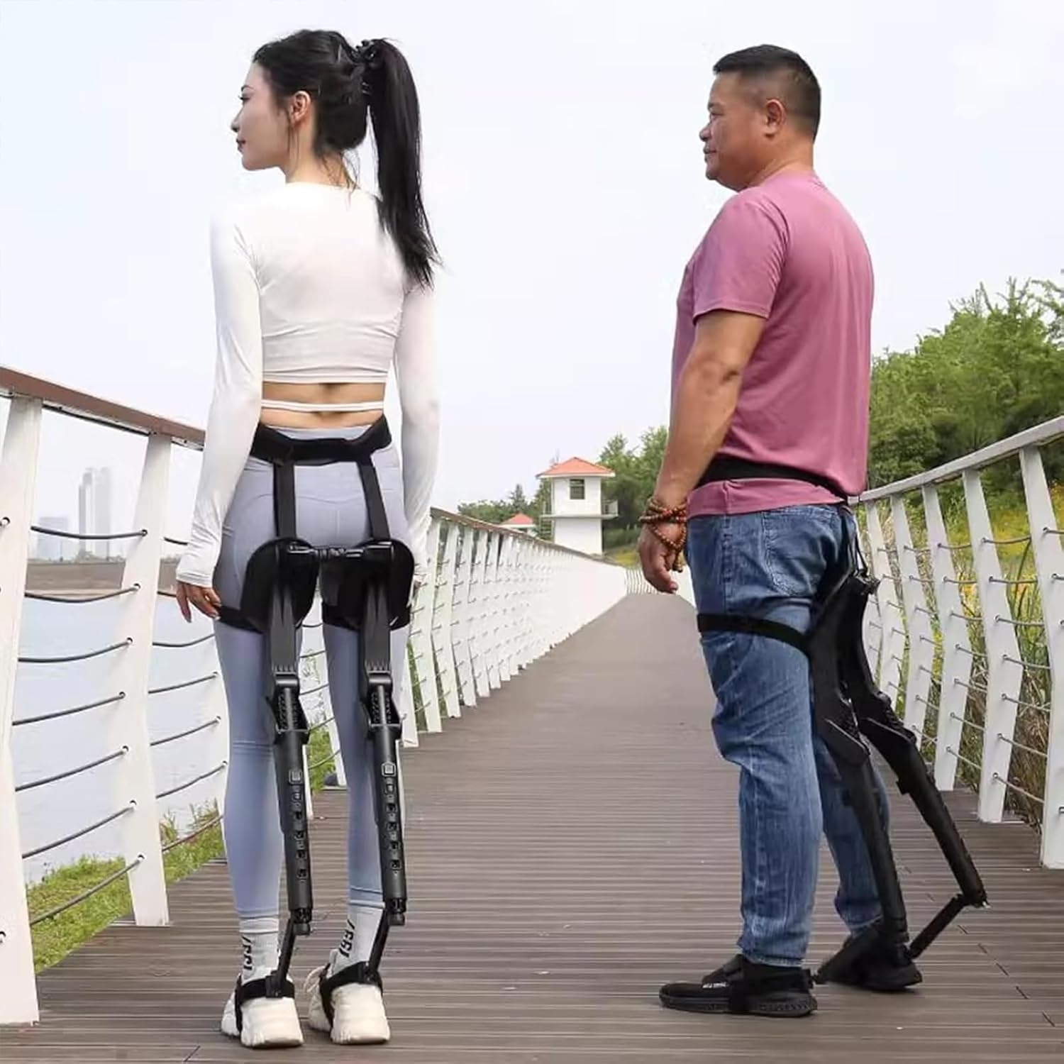 Adjustable Chairless Wearable Invisible Chair Portable Invisible Seat Leg Brace Support Chair Pants Exoskeleton Stool Heights Adjustable for Camping Indoor Outdoor
