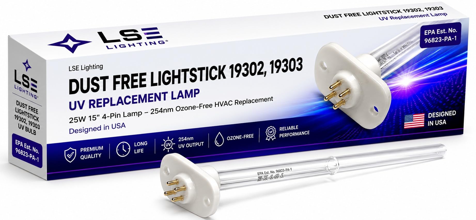 Amazon.com: LSE Lighting 25W 15-Inch 4-Pin UV-C Lamp for Dust Free