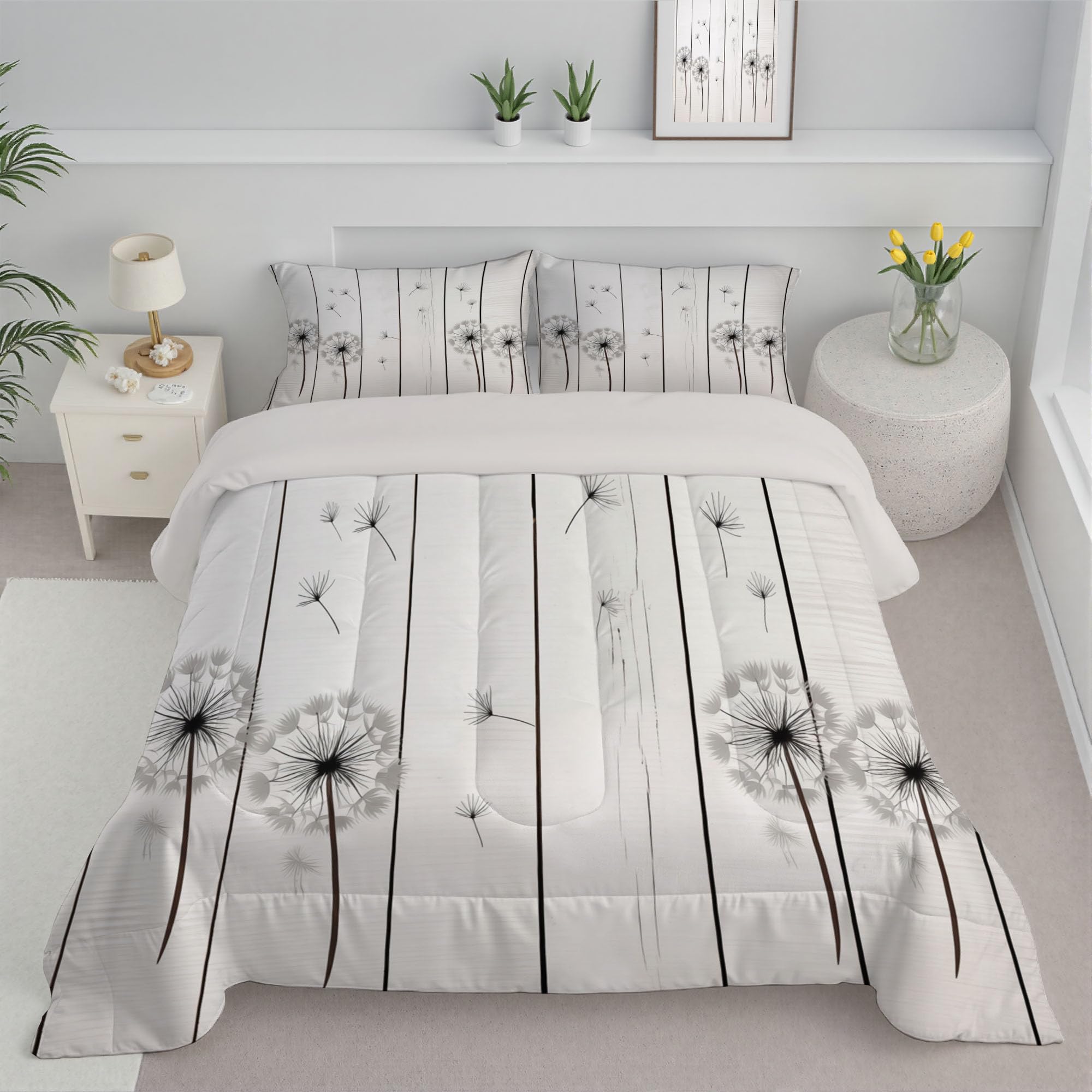 Couette 240x220cm gris de qualité supérieure, édredon doux avec ses taies assorties