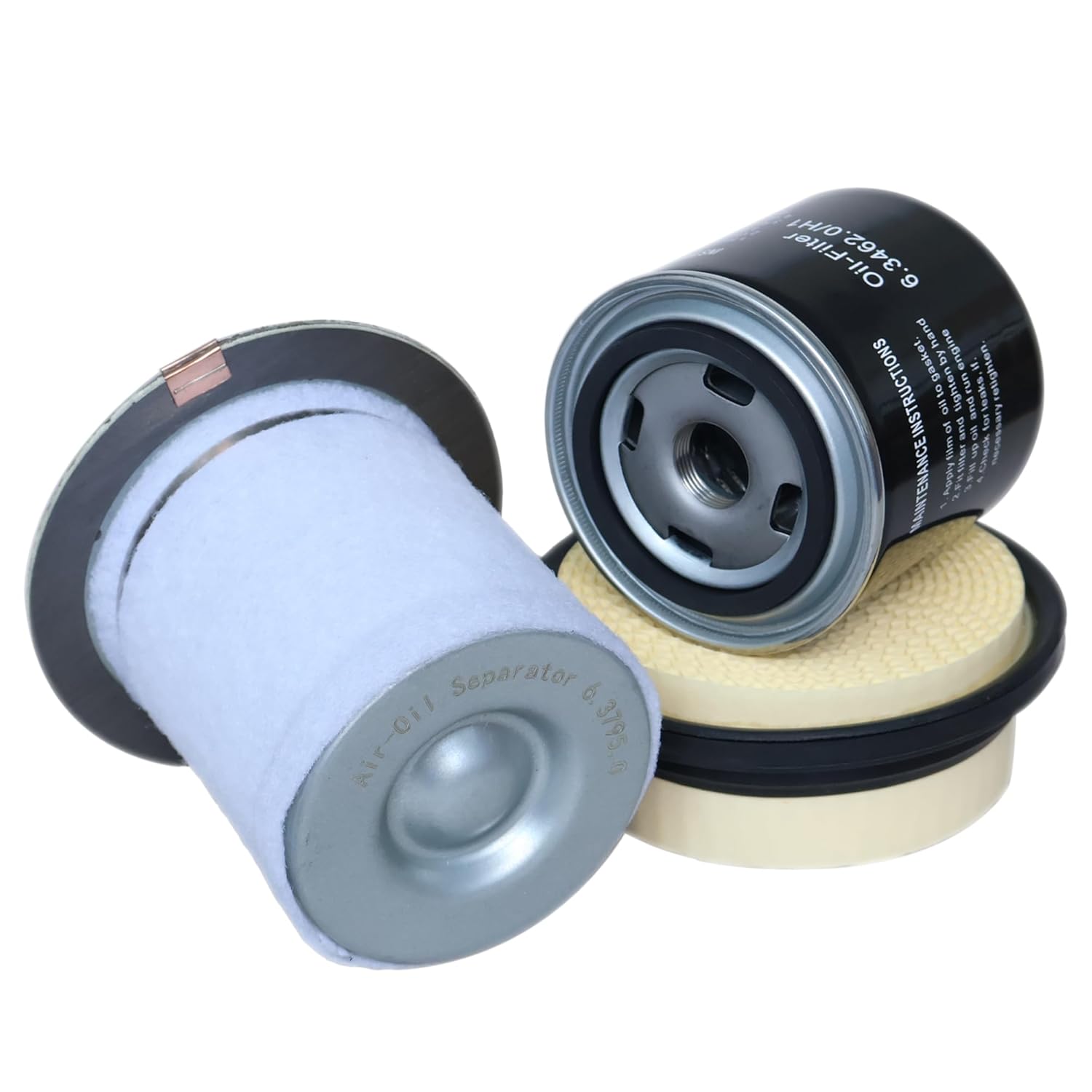6.3795.0 Air-Oil Separator + 6.3462.0 Oil Filter + 6.4212.0 Air Filter,Filter Kit Compatible with M/SM Series Air Compressor Replacement Part