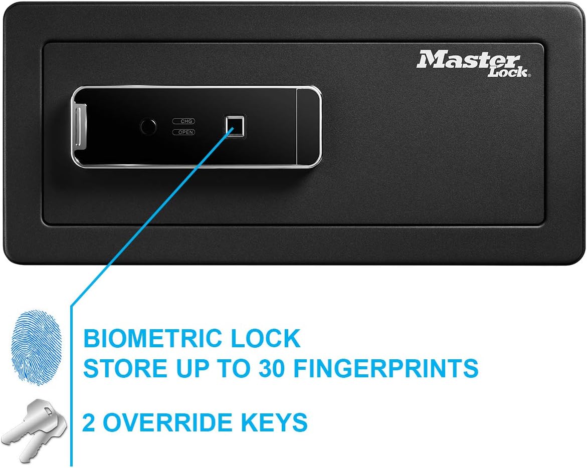 Best Deal Product Master Lock LX110BEURHRO Biometric Security Safe for Valuables, Black, 19,5 x 43 x 37 cm