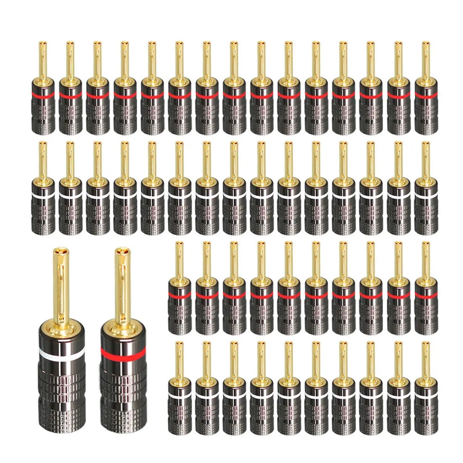 2/4 szt. wtyk bananowy 24 K miedź pozłacana 4 mm głośnik wtyczka bananowa wzmacniacz wtyczka pasuje do 4 mm binding Post(4 sztuki, elastyczny pin)