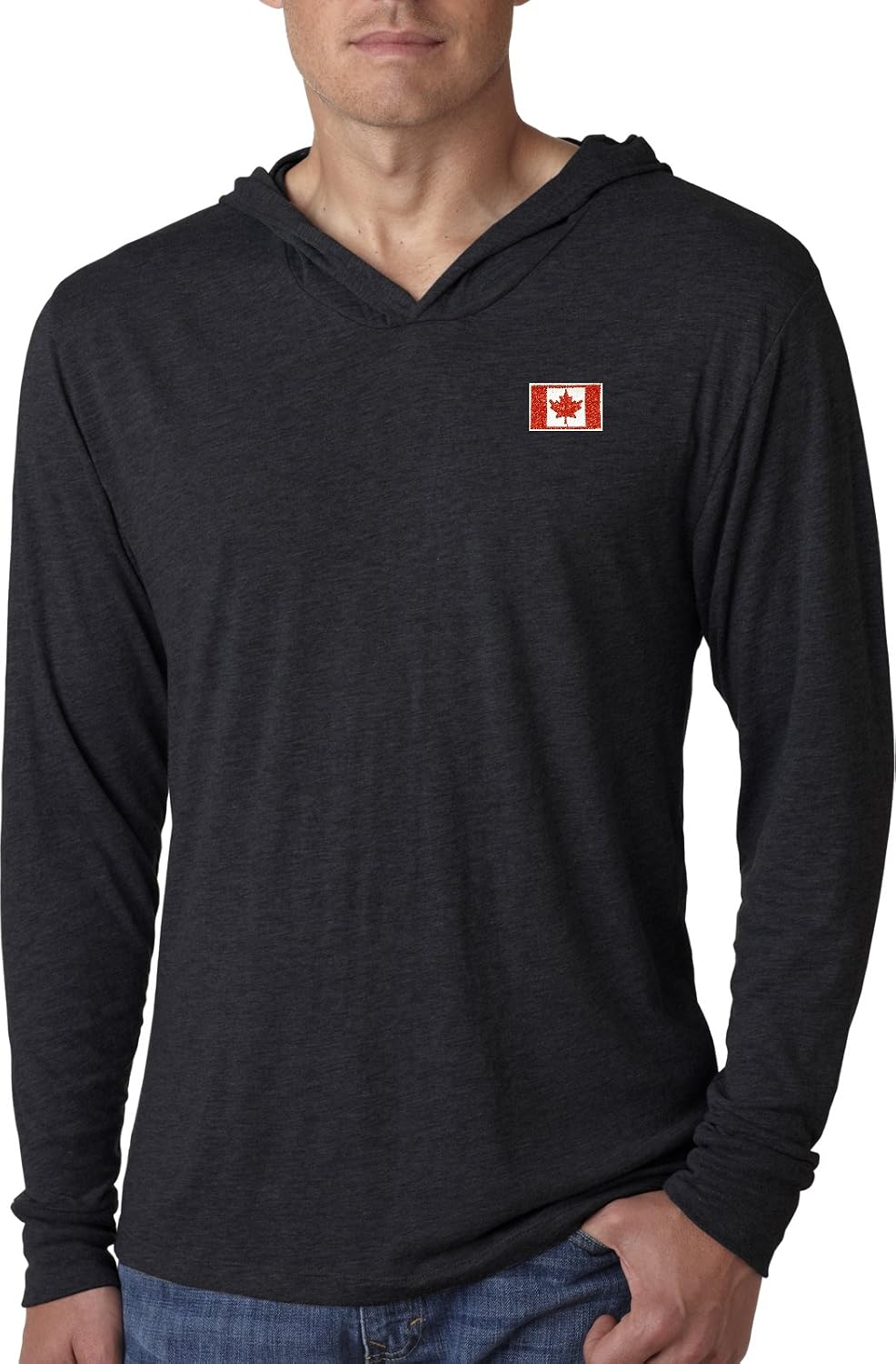 Buy Cool Shirts Canada Flag Patch Pocket Print Lightweight Hoodie