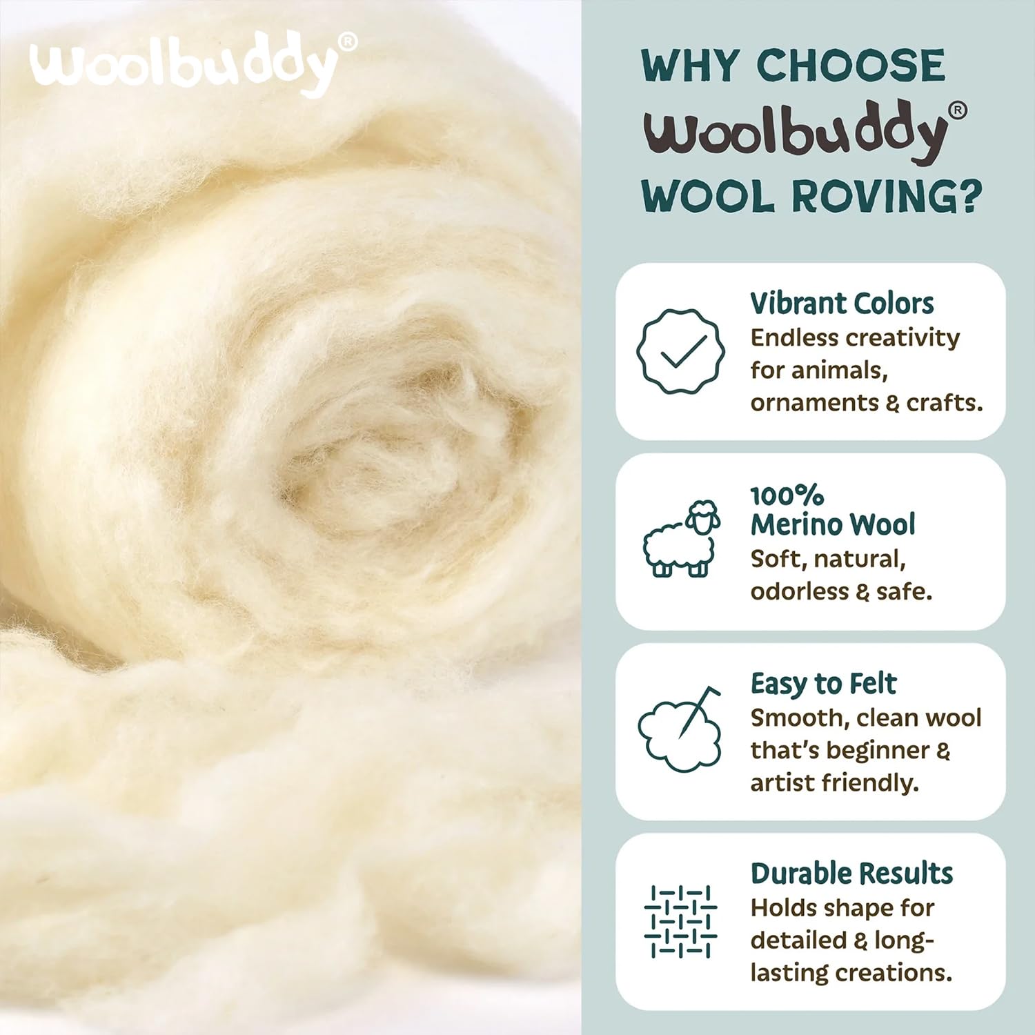 Woolbuddy Nadelfilz-Set, Meerestier-Filz-Sets für Anfänger, Erwachsene und Kinder, Basteln für Erwachsene, DIY, Filzpad, Anleitung (evtl. nicht in deutscher Sprache)