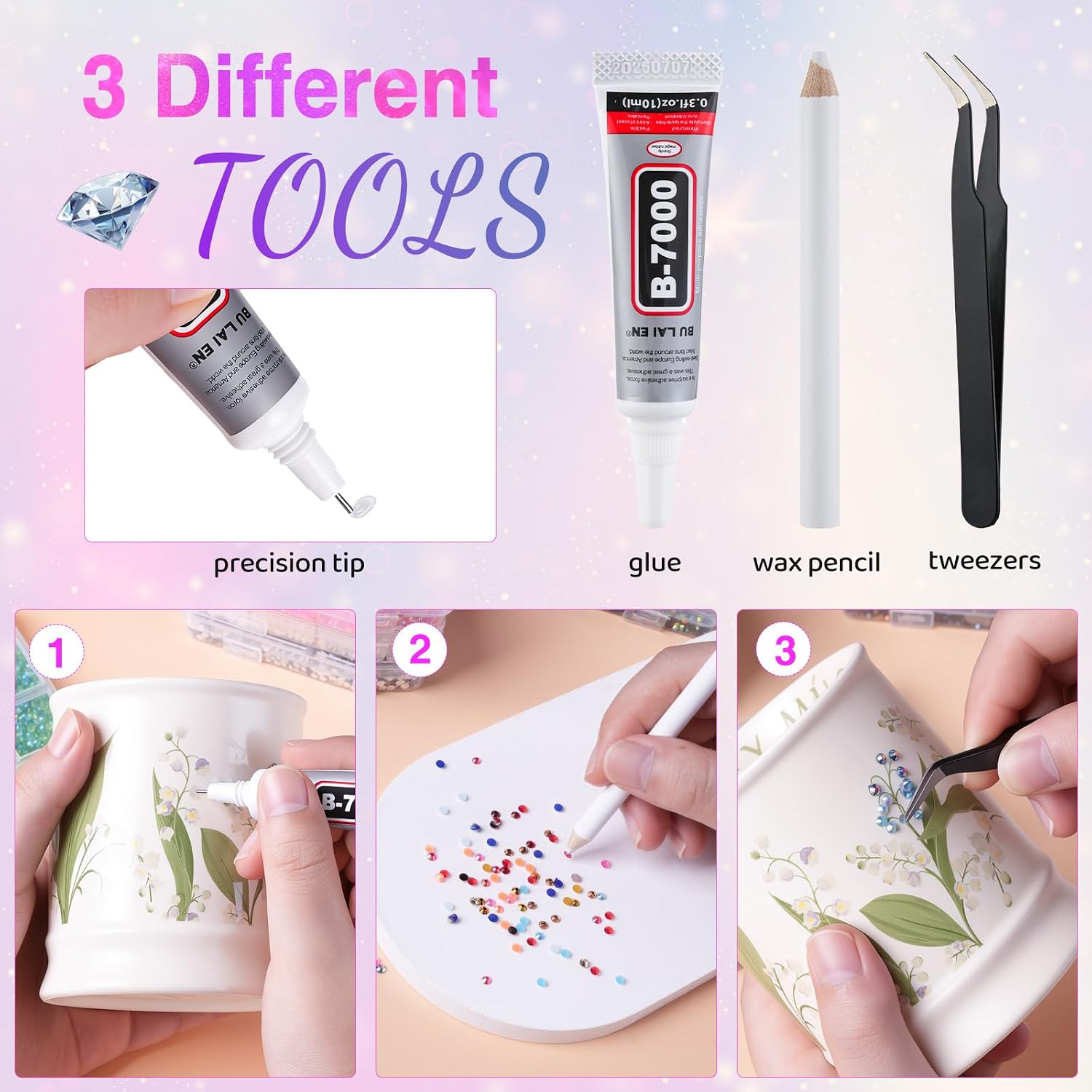115,200 Pcs Bedazzling Kit, 48 Colors, 3mm Resin Rhinestones
