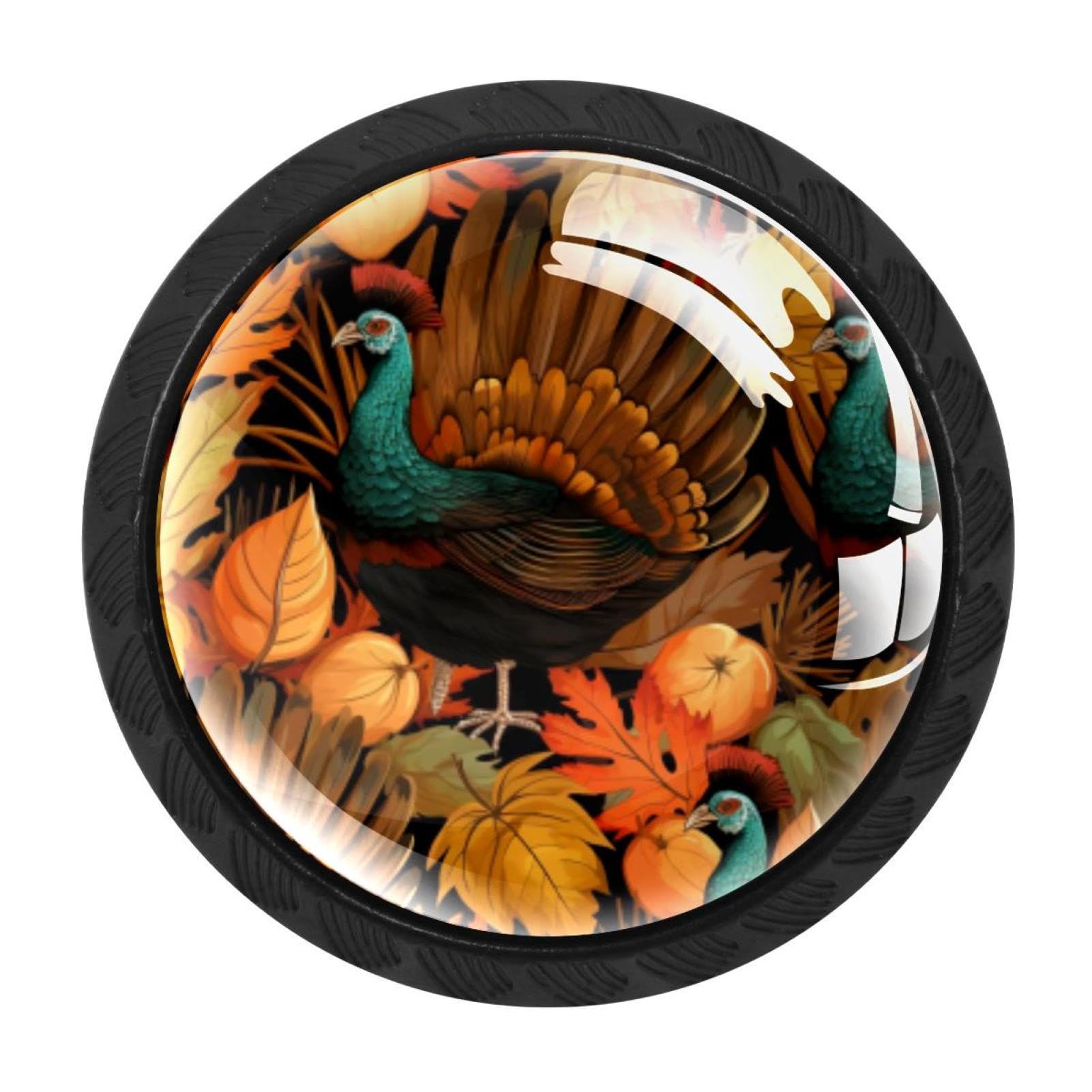 CHENZZZZ 4 Pack Thanksgiving Turkey Leaves Kitchen Cabinet Knobs Drawer Knobs Door Dresser Handles for Personalized Gifts Great for Any Occasion