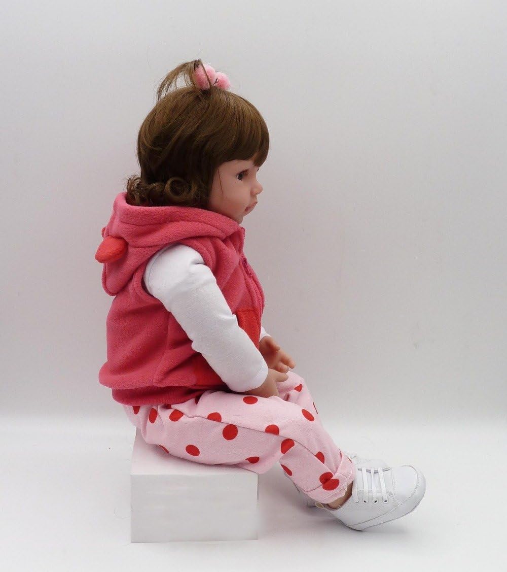 Reborn Baby Dolls Handmade Soft Silicone Babies Realistic Looking Newborn Toddler Dolls Girl Gift (24inches Doll)