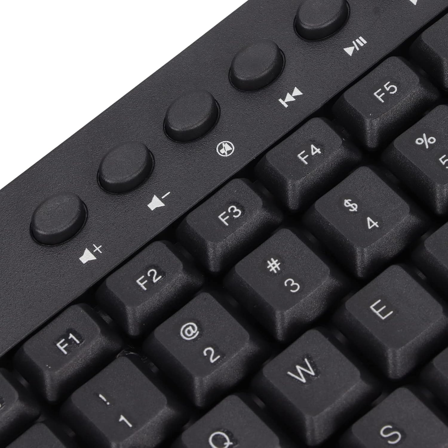 Close-up of the multimedia control keys on the ASHATA keyboard