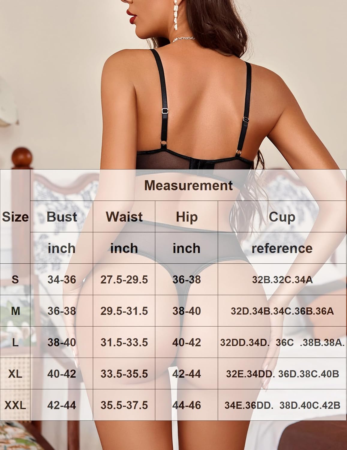 Avidlove Sexy Lingerie for Women Deep V Lace Teddy Lingerie Snap Crotch Bodysuit Cut Out One Piece Babydoll - Image 6