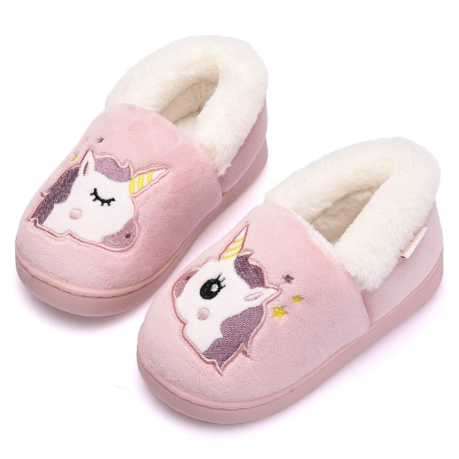 Holynissl Boys Girls Slippers Warm House Slippers for Kids Non Slip Toddler Cute Home Slipper