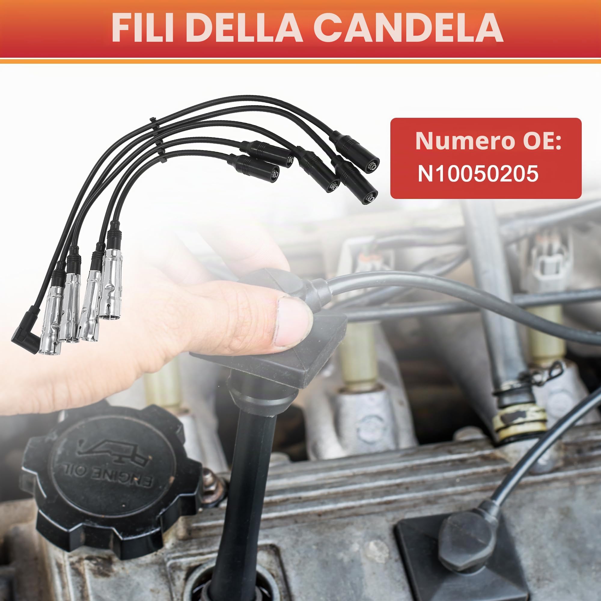 QUARKZMAN Bobina Candele Cavo Di Accensione Per VW Golf Confezione Da 5 | Colore: Nero, Materiale: Silicone, Nichel, Acciaio Inossidabile, OE: N10050205, Compatibile: Per VW Golf II, Per VW Lupo