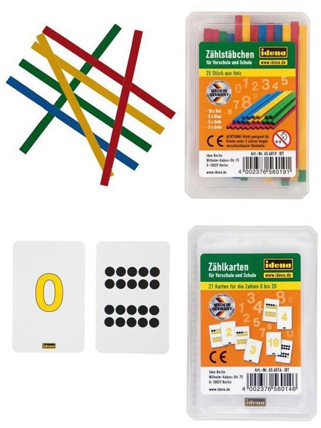 Bundle Zählkarten / Zählstäbchen 10er Sparpaket