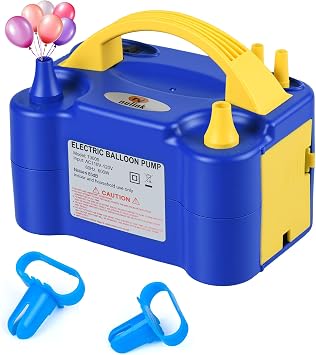 Balloon Pump Electric Portable Dual Nozzle | Air Pump for Balloons Blower Pump Inflator for Decoration, Birthday Party [110V120V, 600W]