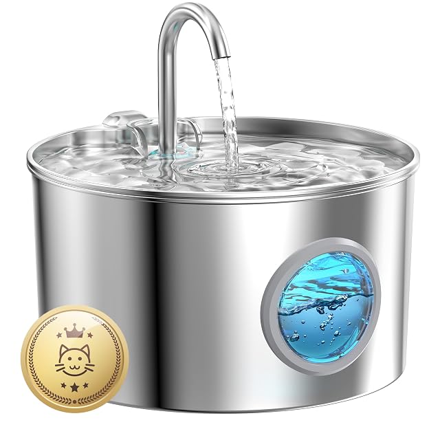 Cat Water Fountain Stainless Steel 74oz 2 2L Cat Fountain for Drinking - Pet Water Fountain for Cats