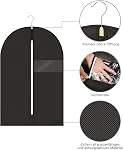 5 Pack Garment Bag for Hanging Clothes, 40 Inch Suit Bag for Travel and Clothes Storage, Breathable Garment Covers with Clear Window for Suits Coats T-Shirts Jackets（Black）