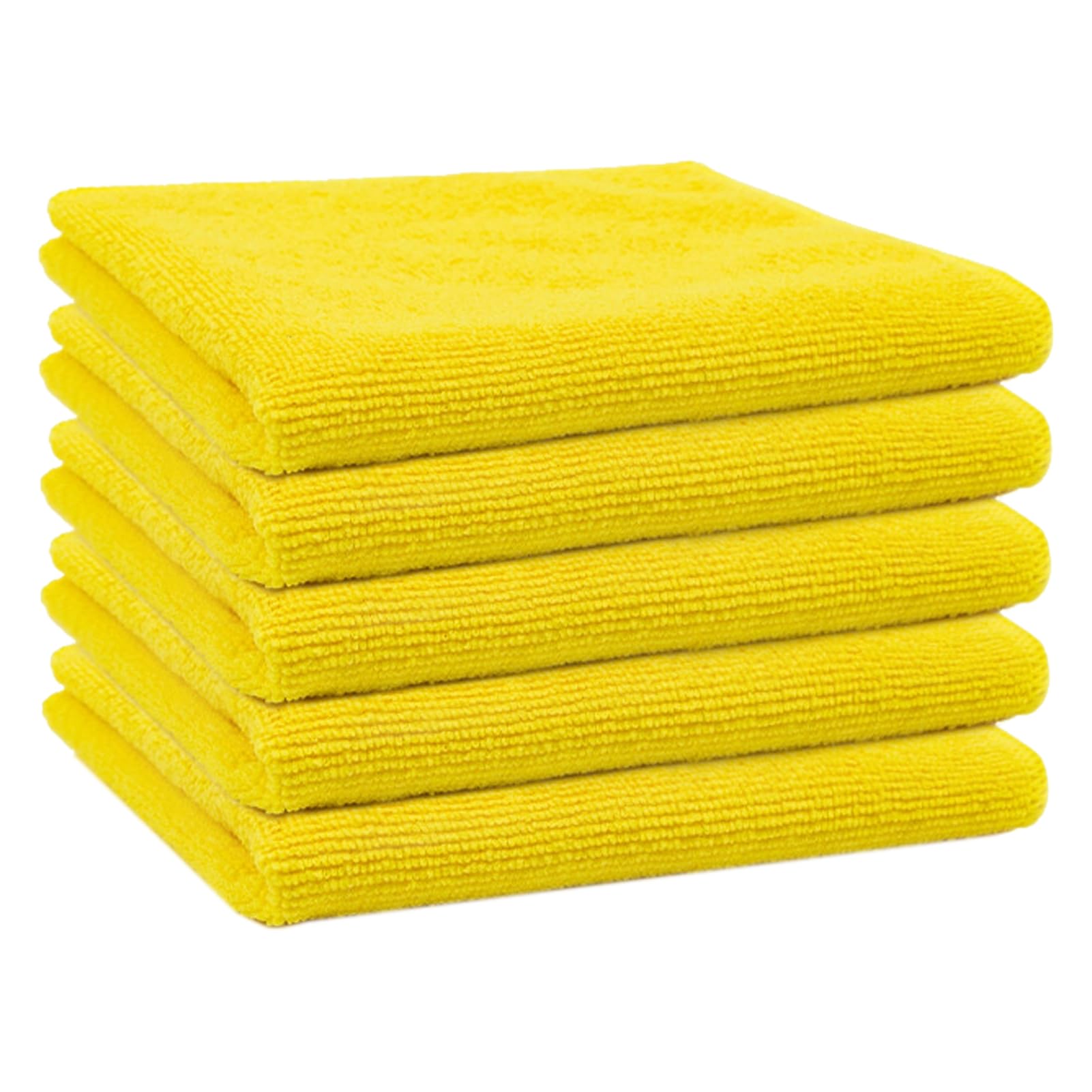 Qinlenyan Cleaning Rags Durable Microfiber Clothes 5pcs 30x30cm Large Microfiber Cleaning Clothes Highly Absorbent Reusable Kitchen Towels Set Yellow 30 * 30cm