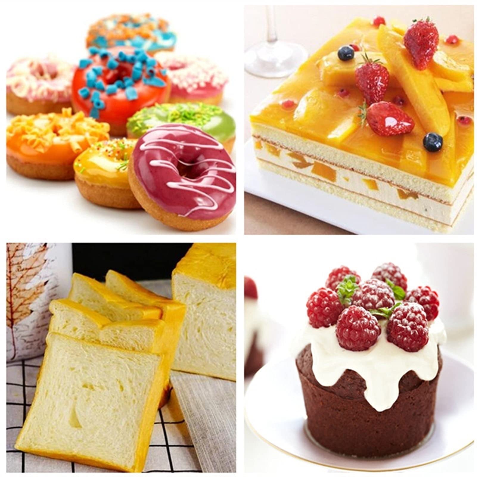 5 sztuk Nonstick Silikonowy zestaw do pieczenia-Ciasto Formy do chleba Blacha do pieczenia Donut Muffin Pan Zestaw arkuszy do pieczenia