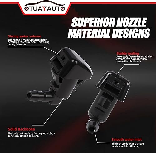 Miniatura 35 de OTUAYAUTO Boquillas para limpiaparabrisas delantero, para Dodge Durango 11-23, Dodge Grand Caravan 11-14, Jeep Grand Cherokee 11-23, Dodge Charger