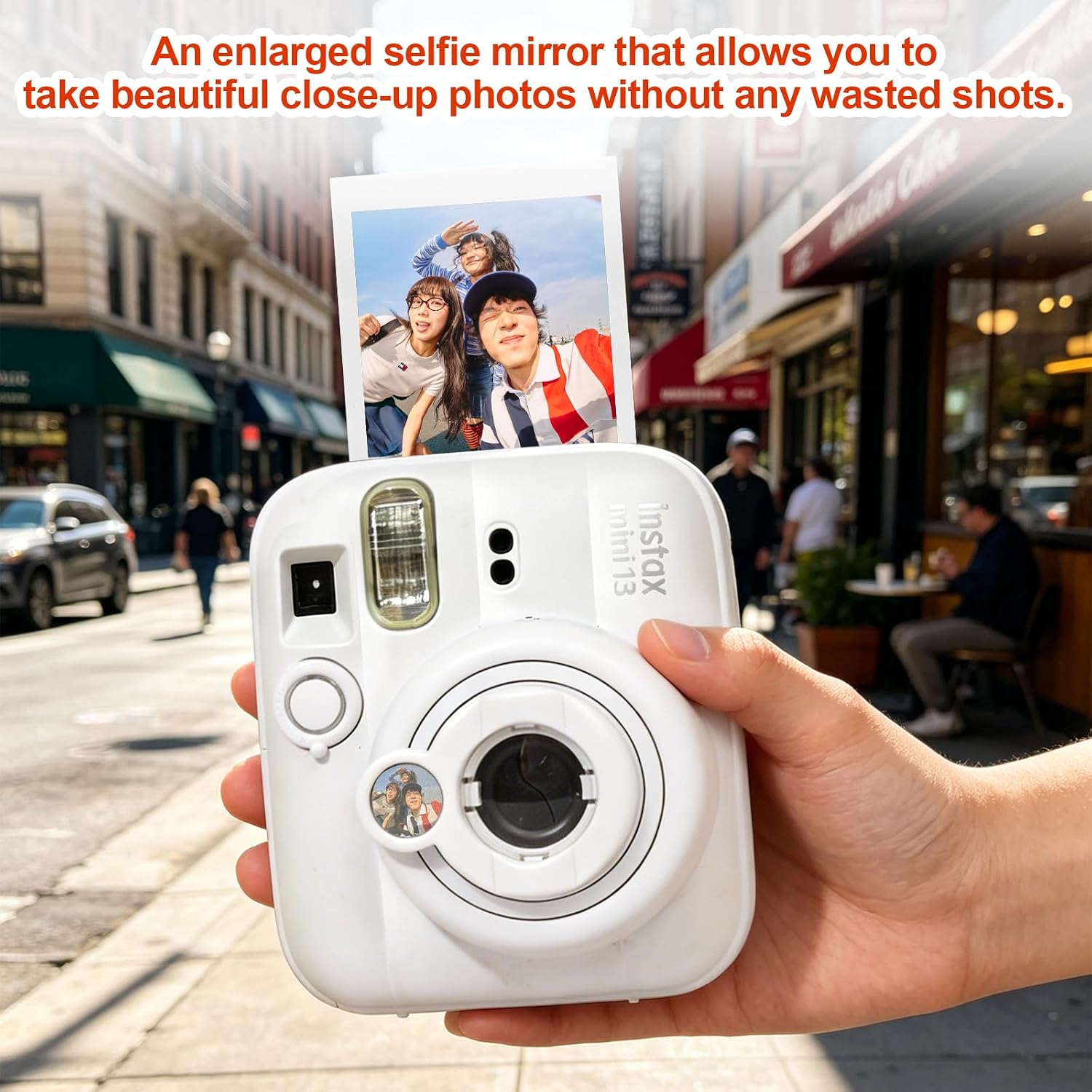 CAIYOULE Mini 13 Clear Camera Case Accessories for Fujifilm Instax | Camera Kit Include Clear Camera Case, 64 Pockets Photo Album, 5 Magnetic Frame, 5 Mini Frame, Selfie Mirror, 22 DIY Sticker