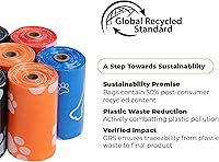 Vista 191 de Best Pet Supplies - Bolsas para limpieza de excremento de perro, rollo de repuesto, uso en exteriores, a prueba de fugas y desgarros, plástico