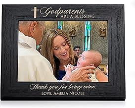 Lifetime Creations Engraved Personalized Godparent Picture Frame (5" x 7" Landscape) (Black): Personalized Godparents Gift, Gift for Godmother Godfather, Made in USA