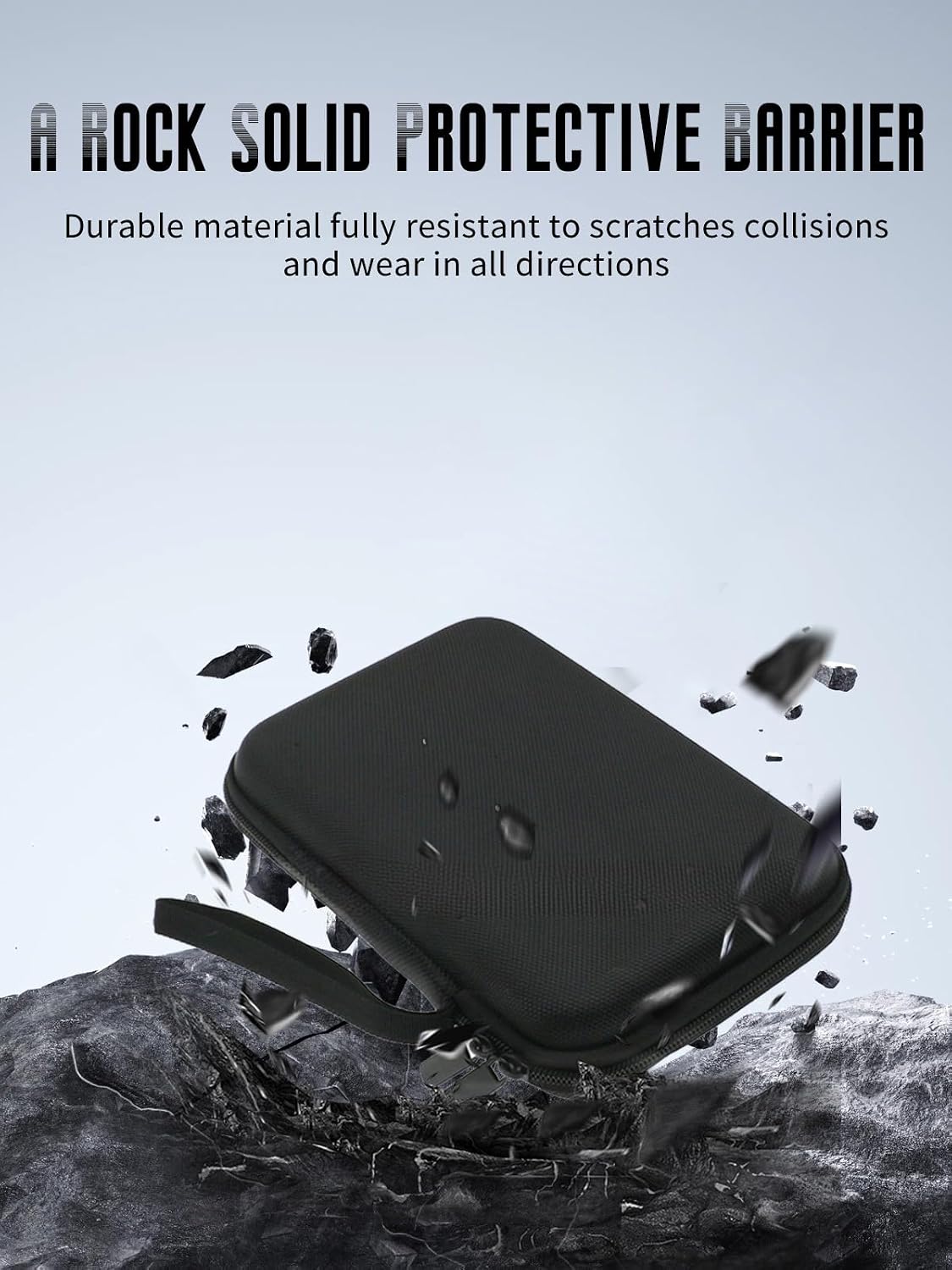 Sleeve for Anbernic RG DS, FJIASTB Hard Shell & Soft Lining Protective Case Cover, Shockproof (Black)