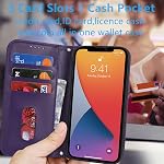 Pour iPhone 14/13 5G Porte-case téléphonique avec sangle,6.1",Pourpre, pour femmes, pour hommes, mallette, support de carte, poche en cash,PU Le cuir, la magnétique, le kiosque,