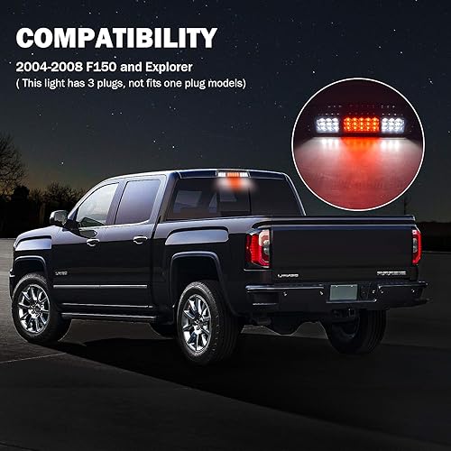 Miniatura 8 de Tercera tercera luz de freno LED para Ford F150 2004 2005 2006 2007 2008, Ford Explorer 2007-2010, Lincoln Mark LT 2006-2008 Luces de freno traseras
