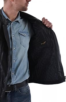 Buy Scotch & Soda Men's Leather Biker Jacket with A-Symmetric