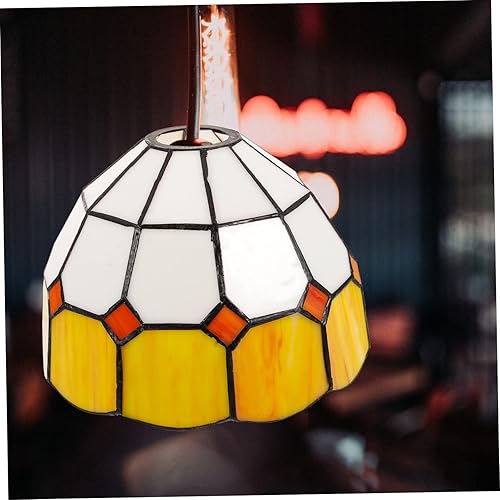 Miniatura 8 de Angoily Pantalla de vitrales de vitral, pantalla colgante, lámpara de pared, pantalla de techo, pantalla de vitral, lámpara de araña de piso,