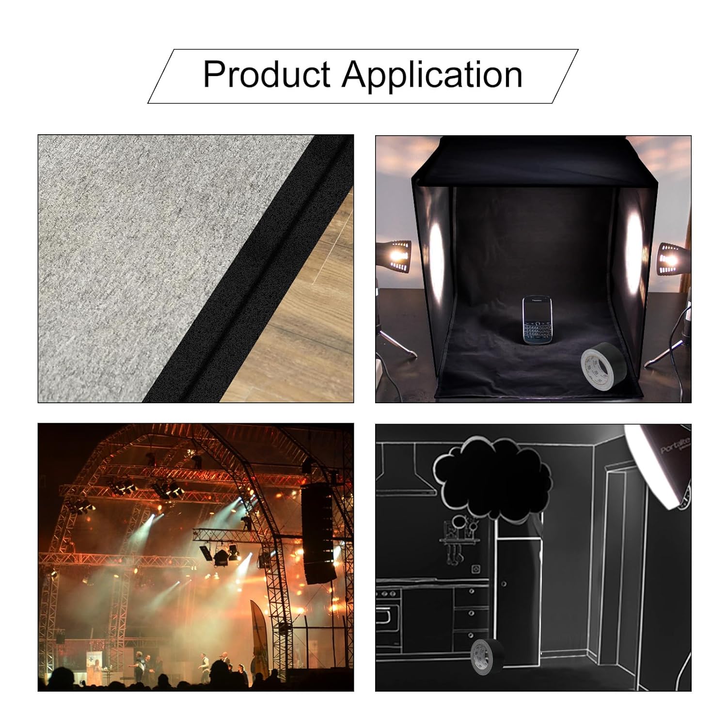 ROSEUP Professional Gaffer Tape - 2" x 30 Yds Matte Black Gaffers Tape - Non-Reflective, Residue-Free Cloth Tape for Photography, Stage & Studio Cable Management - Heavy Duty & Hand-Tearable,6 Pack