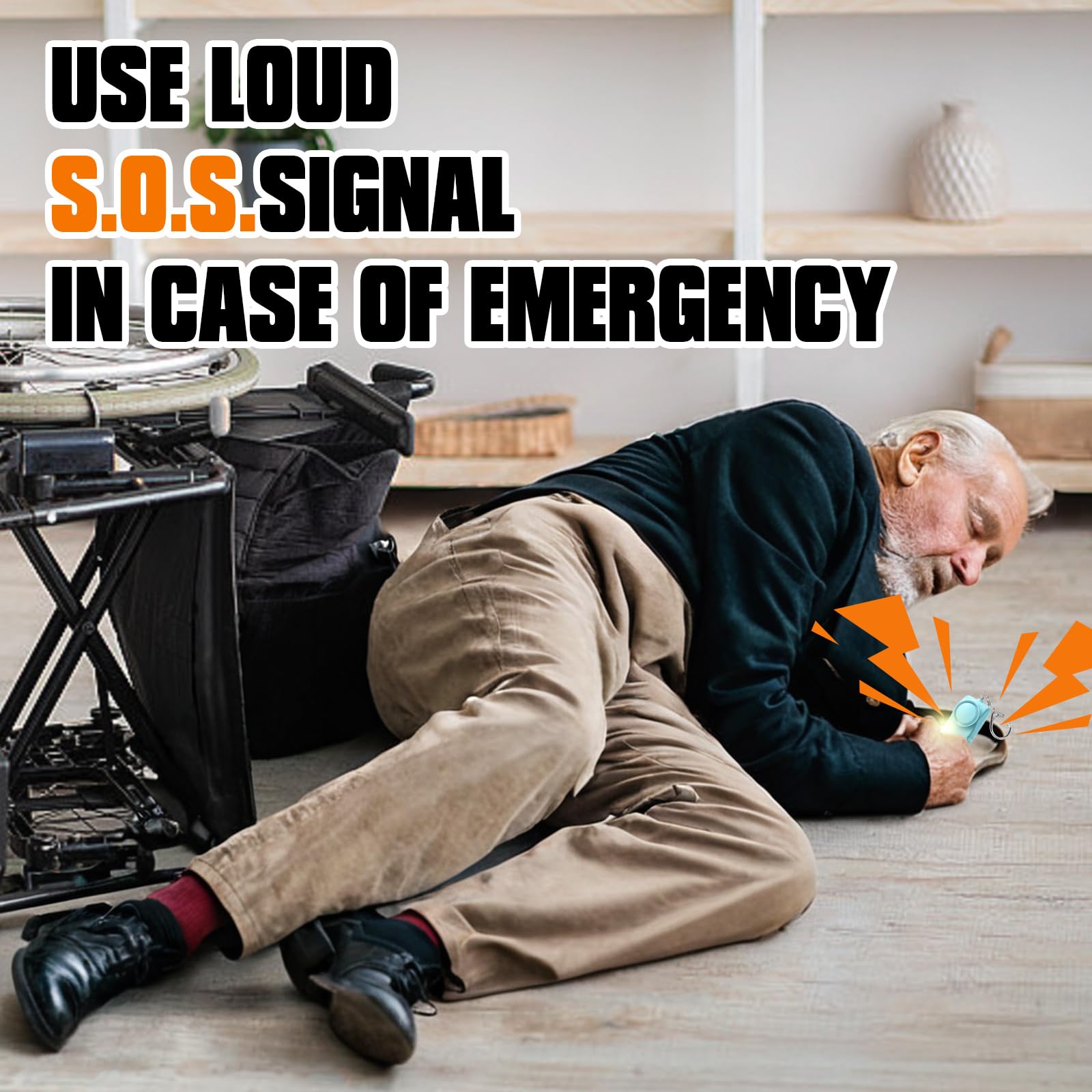 2 Paquete Seguro Alarmas Personales Sonoras 130dB Fuerte con Linterna LED PortátilAl Aire Libre Defensa Personal Emergencia Alarma de Seguridad para Mujeres Niños Ancianos Hombres Negro
