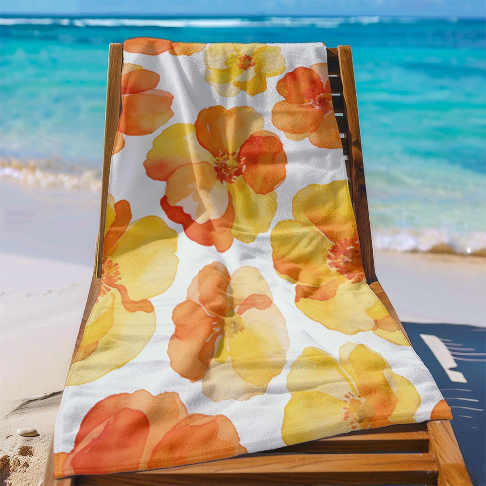 Fouta PlagePlage De La Mer Bleue Modèle Surdimensionné avec Diverses Tailles, Respirante et Portable, Parfaite pour Voyages Sorties Piscine et Usage Extérieur Quotidien 90x160 cm