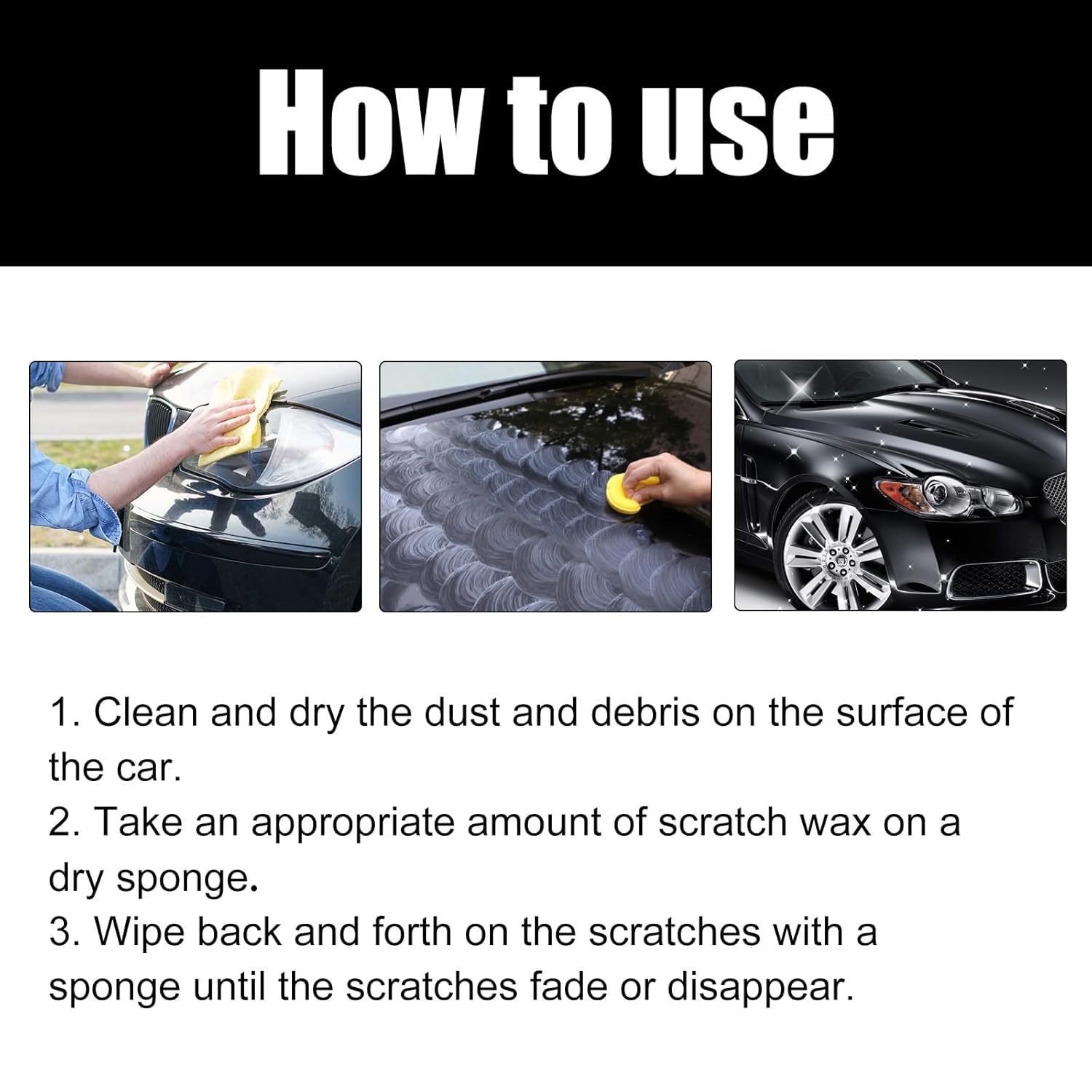 Car Scratch Remover for Vehicles, Deep Scratch Repair Paste with Polishing Wax,Wipe Sponge Car Paint Scratch Repair Polishing Wax for Deep Scratches — view 7