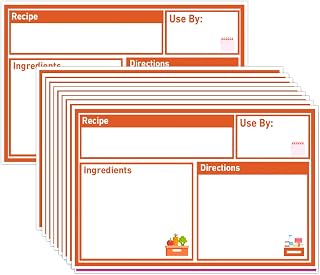 Freezer Meal Labels,3.2 X 5 Inches Freezer Pantry Labels for Bags Oil and Water Resistant Food Storage, Bags Meal with Instructions(50 Pcs Red)