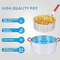Vista 10 de Kit de Freidora de Pescado para Exteriores de 10QT – Olla de Aluminio Resistente, Canasta de 6.7QT, Freidora Profunda de Propano con Regulador