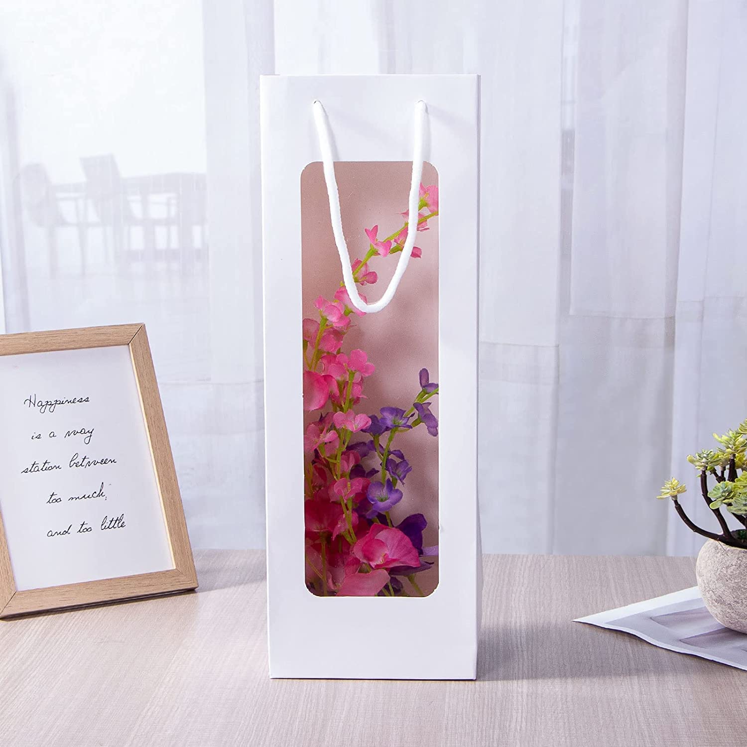 Amazon | Lakymisy 10枚入 ワインバッグ 紙袋 1本用 透明窓付き ワイン