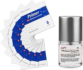 LLPT 94 Adhesion Promoter 10ml Bottle Primer with 10 Dry Wipes for Acrylic Double Sided Mounting Molding Tape