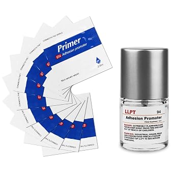 LLPT 94 Adhesion Promoter 10ml Bottle Primer 1 Pack with 10 Dry Wipes | Evaporable, Heavy Duty, High Bonding, Invisiable, Fast-Drying, Brush-On for Automotive & DIY, Enhances Bonding