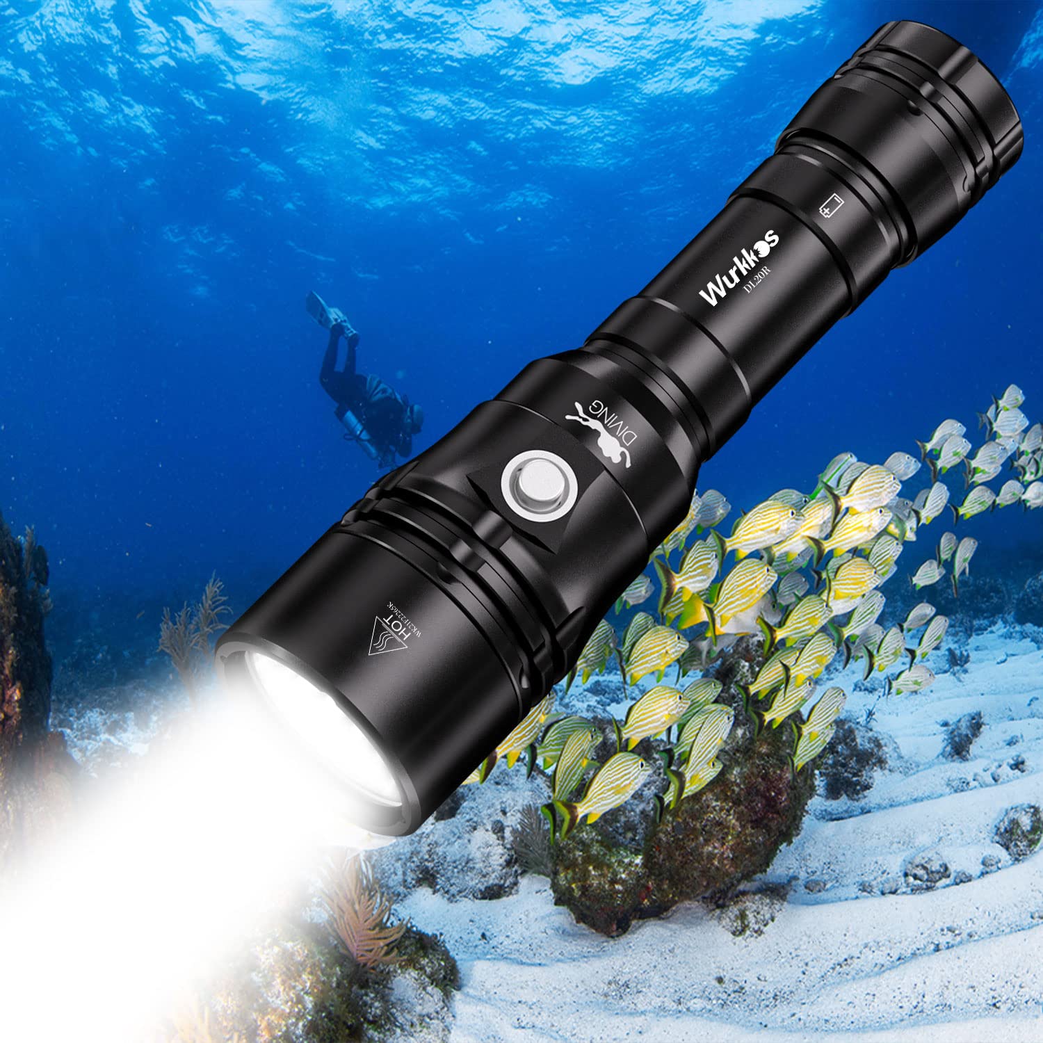 Buy Dive Light,Wurkkos DL20R 3200LM Diving Light XHP50.2 LED Diving Flashlight 100M Underwater